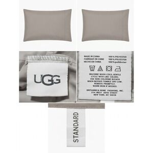 UGG Home‎ Standard Pillowcase Pair Taupe Grey 100% Polyester Britannica Home